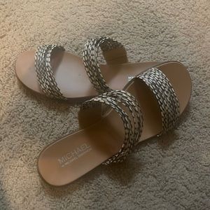 Blue and white, size 10 sandals by Michael Shannon